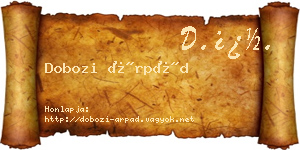 Dobozi Árpád névjegykártya