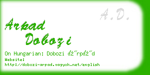 arpad dobozi business card